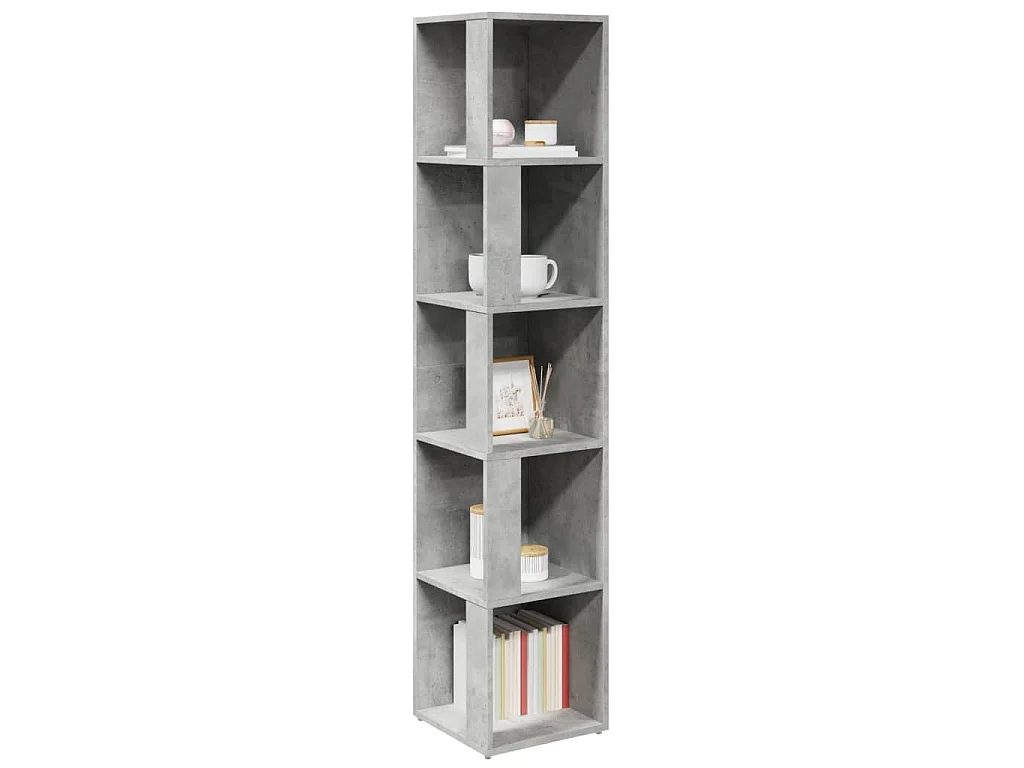 Armoire d'angle Gris béton 33x33x164,5 cm Bois d'ingénierie