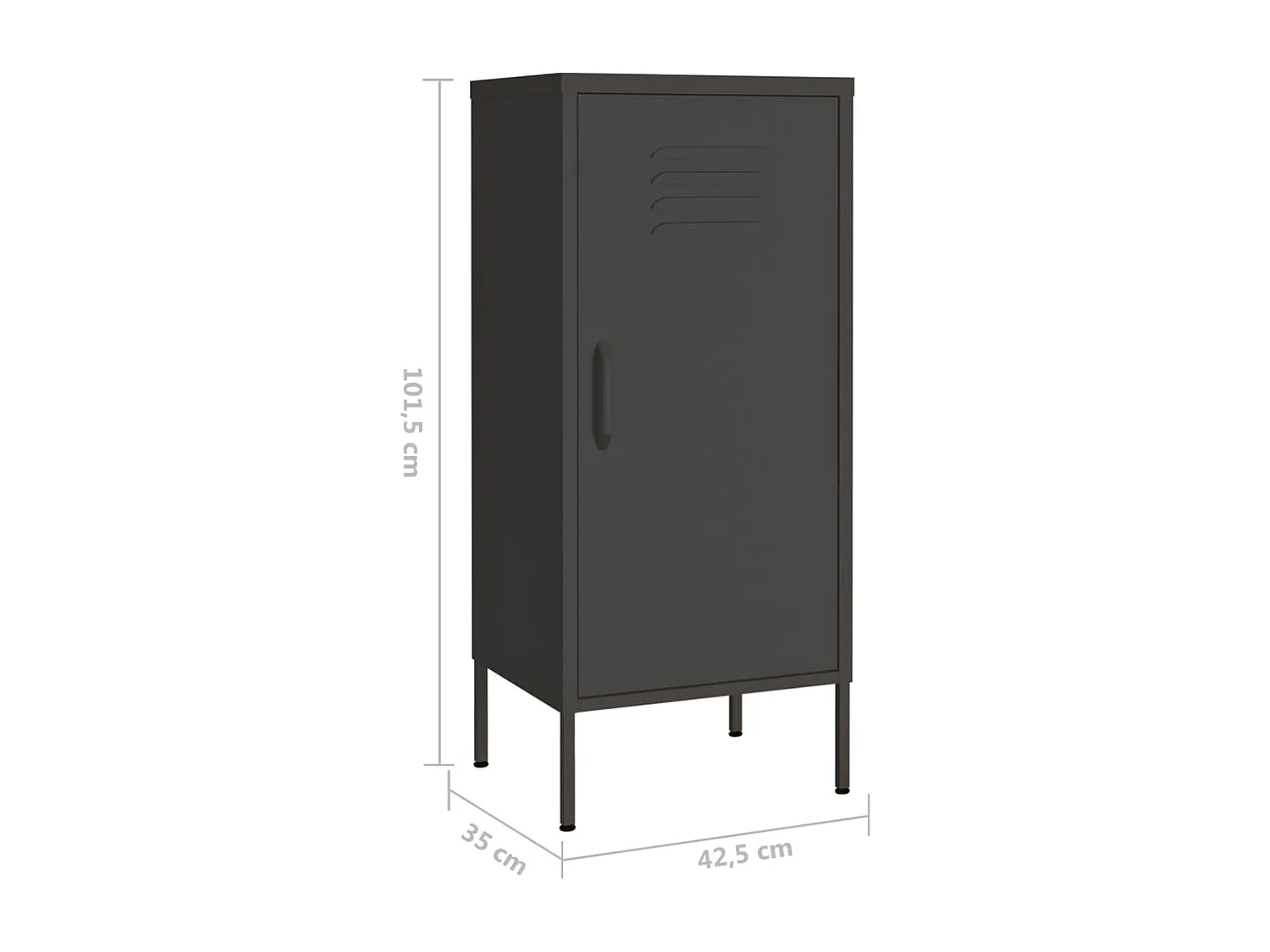 Armoire de rangement Anthracite 42,5x35x101,5 cm Acier