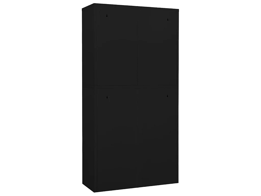 Armadio per Ufficio Nero 90x40x180 cm in Acciaio