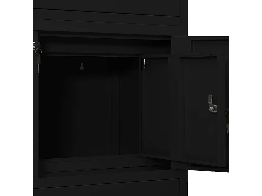 Armoire de bureau Noir 90x40x180 cm Acier