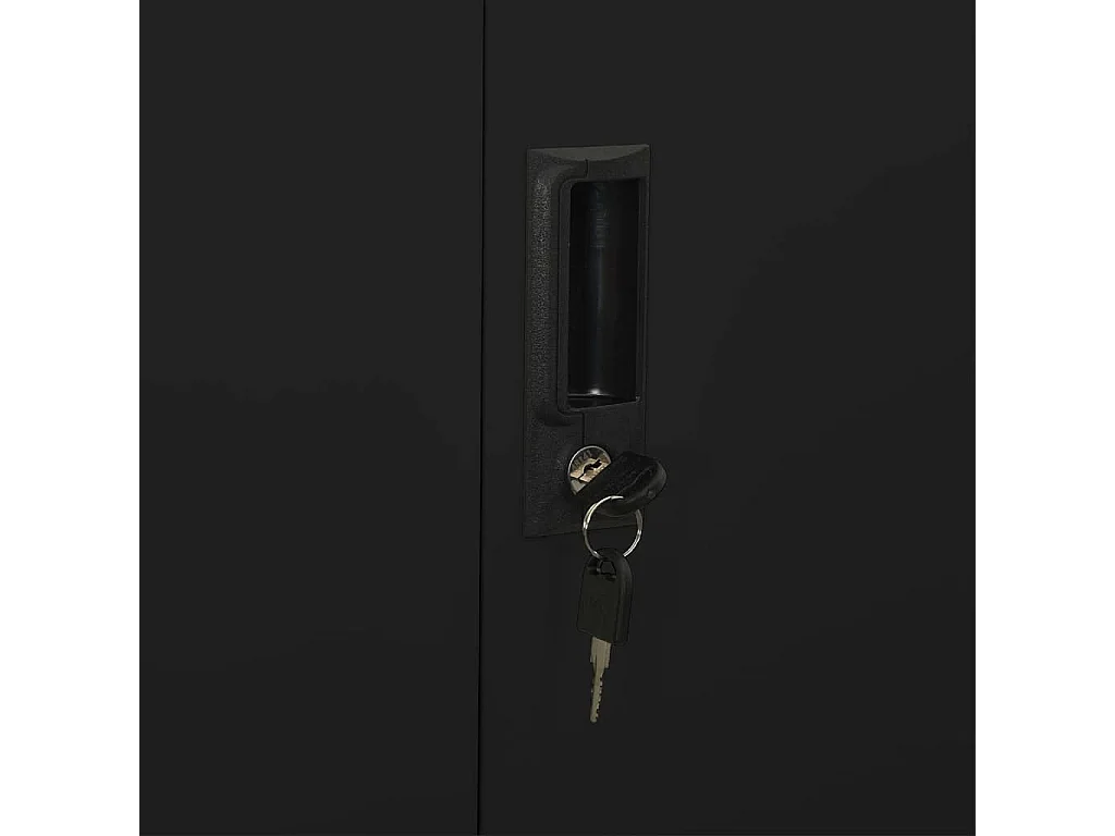 Armoire de bureau Noir 90x40x180 cm Acier