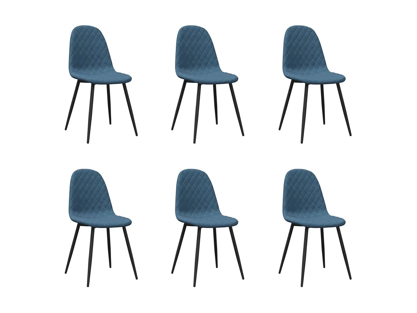 Eetkamerstoelen 6 st fluweel blauw