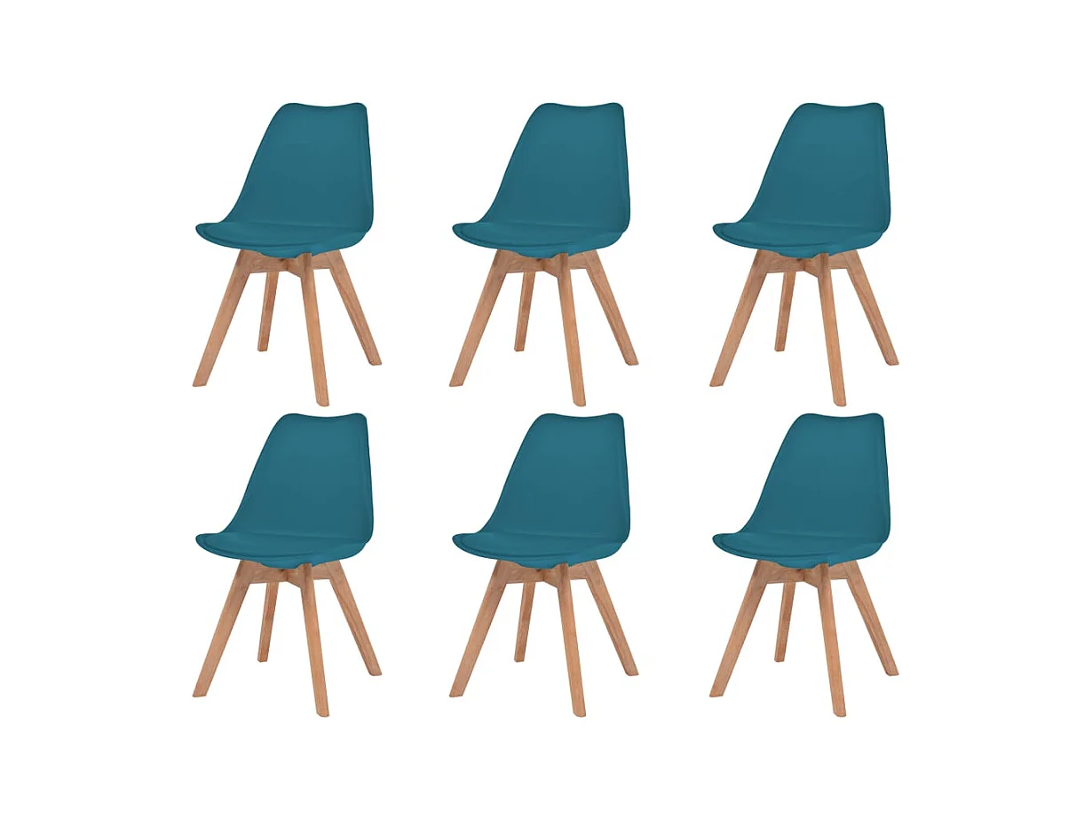 Chaises à manger lot de 6 Turquoise Plastique