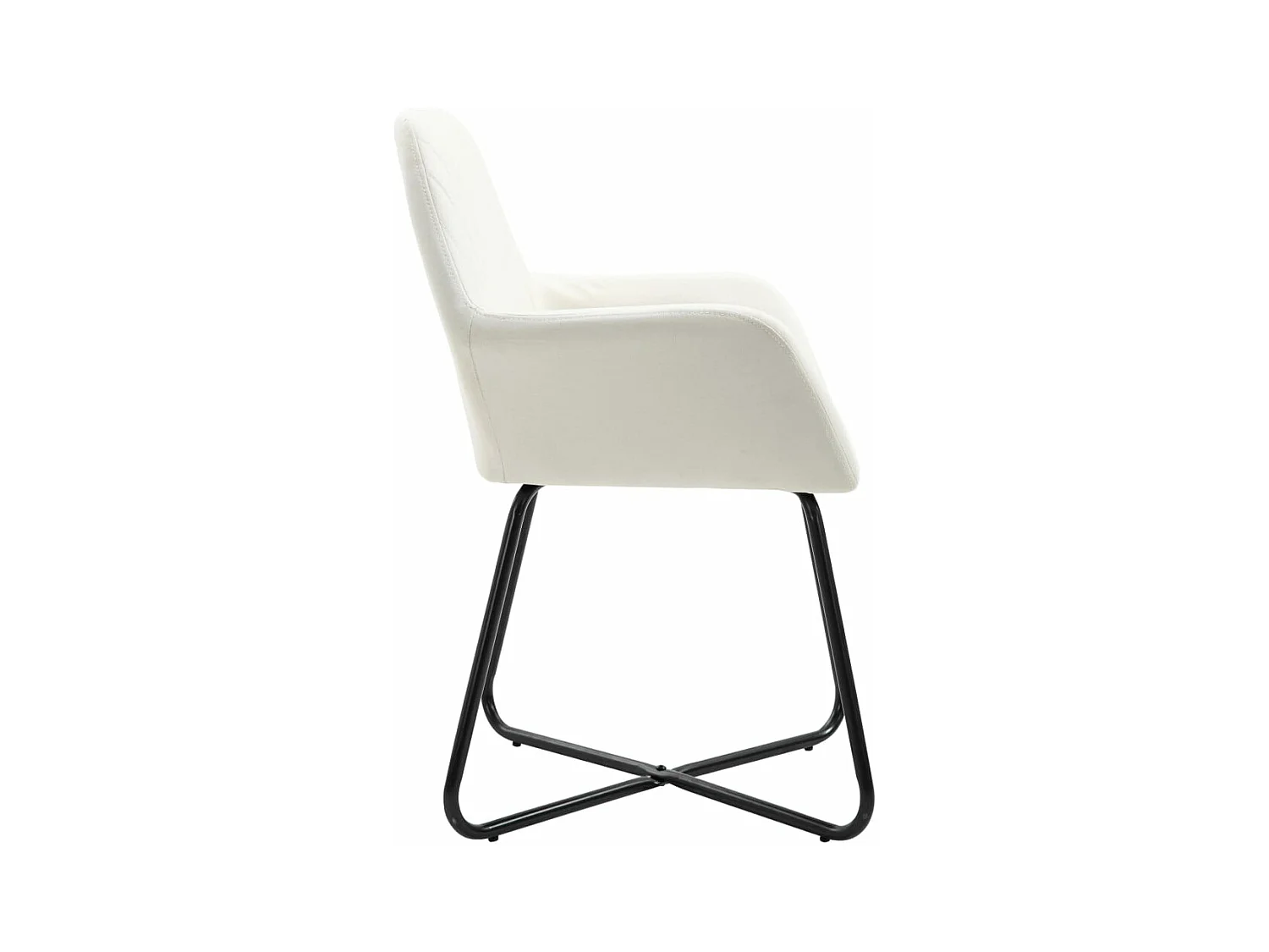 Chaises à manger lot de 6 crème tissu