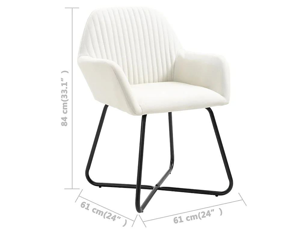 Cadeiras de jantar 6 pcs tecido cor creme
