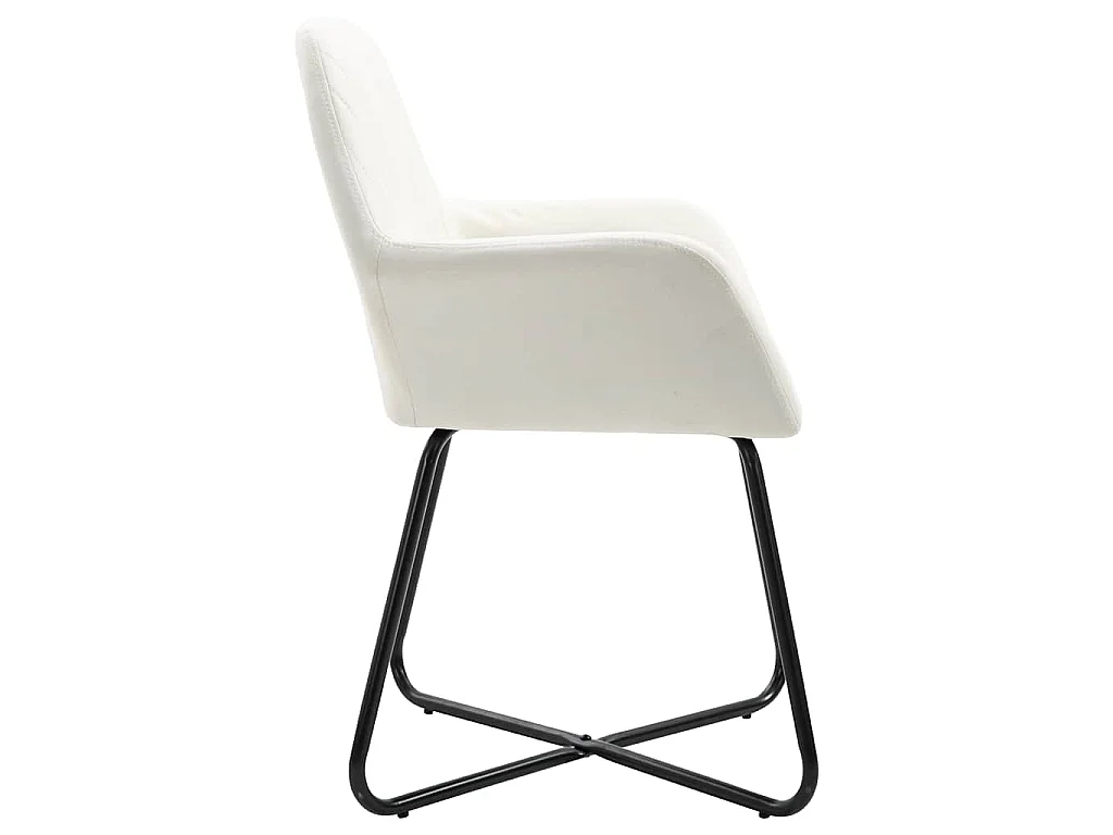 Chaises à manger lot de 6 crème tissu