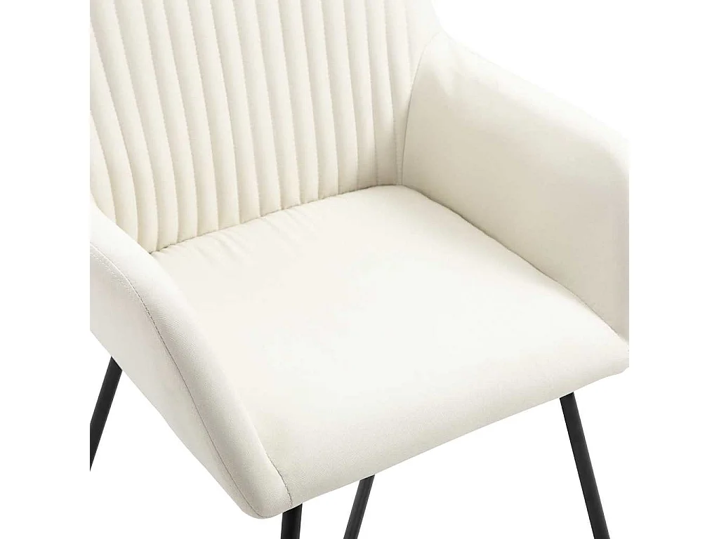 Chaises à manger lot de 6 crème tissu