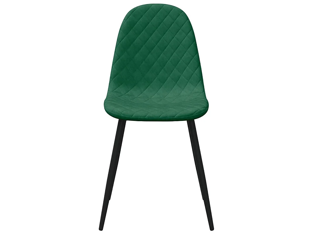 Sedie da Pranzo 4 pz Verde Scuro in Velluto
