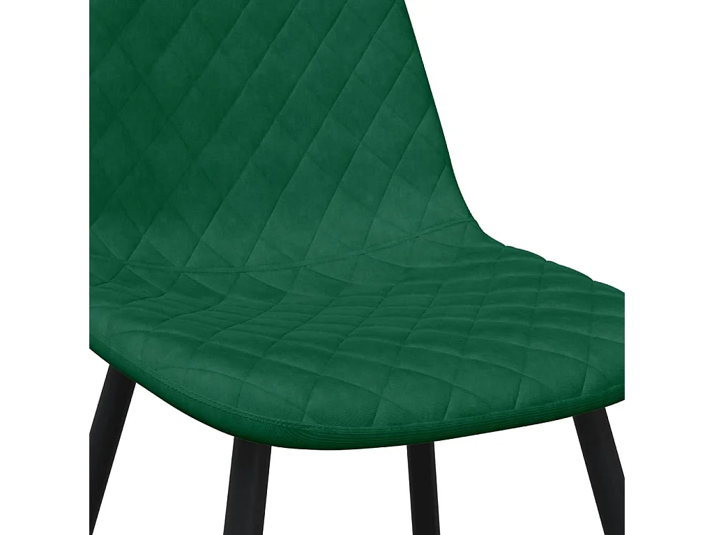 Sedie da Pranzo 4 pz Verde Scuro in Velluto