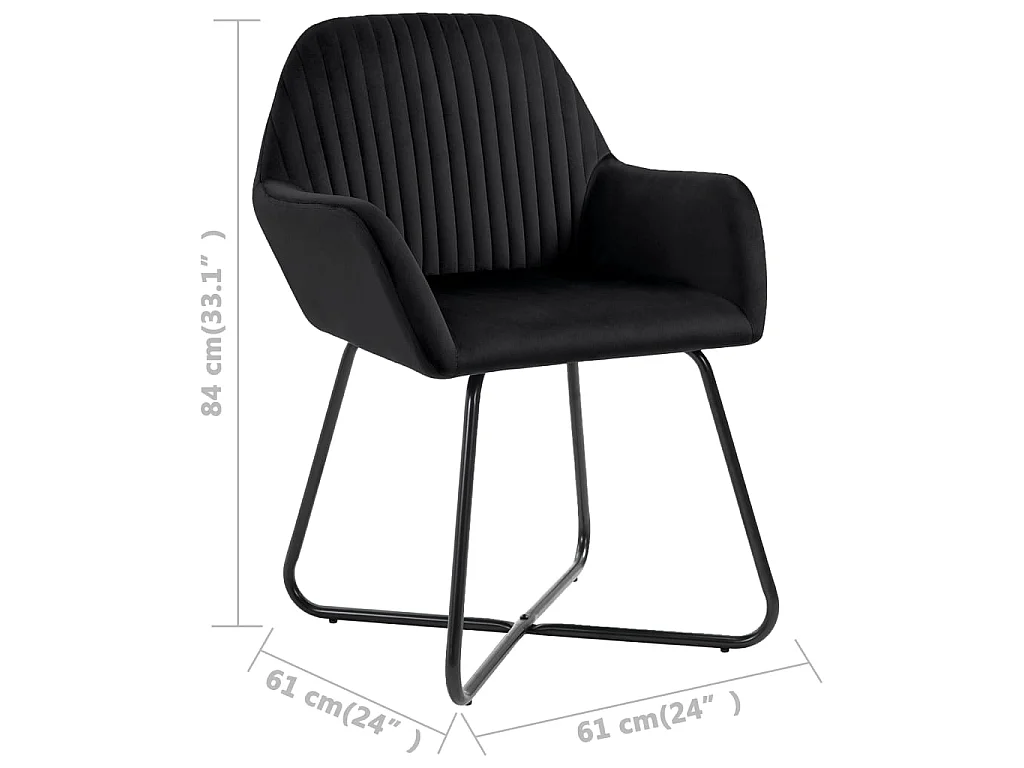 Eetkamerstoelen 4 st fluweel zwart