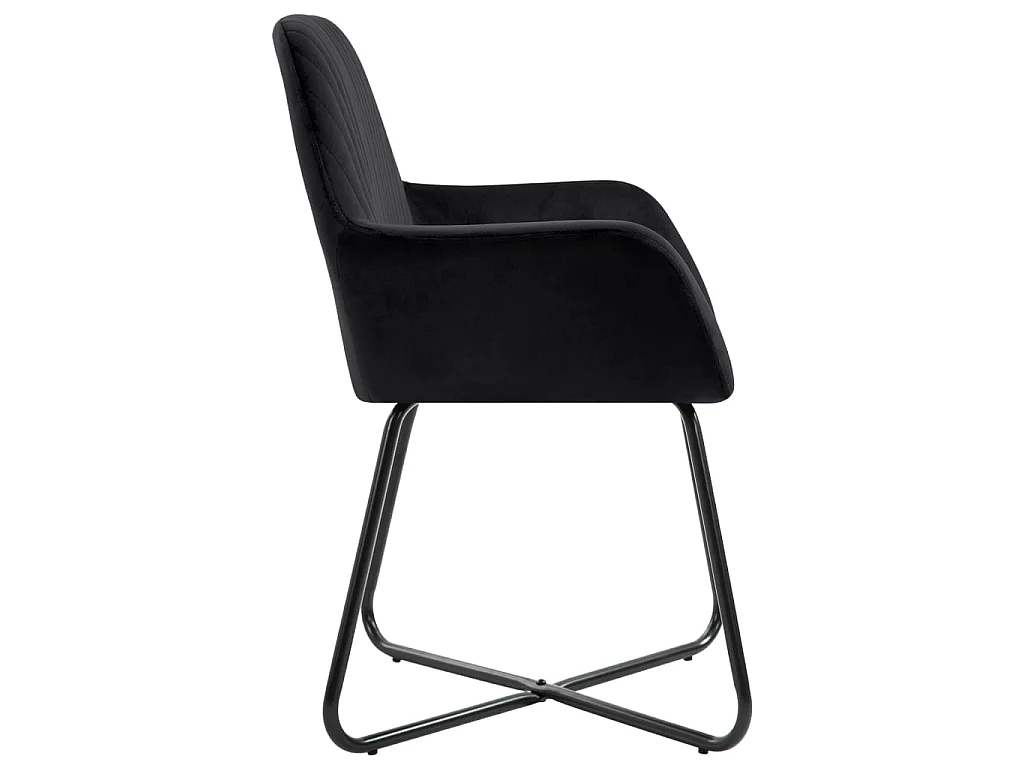 Eetkamerstoelen 4 st fluweel zwart