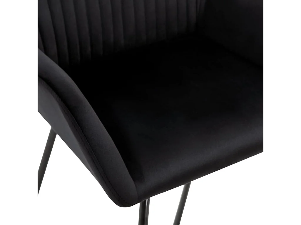 Eetkamerstoelen 4 st fluweel zwart
