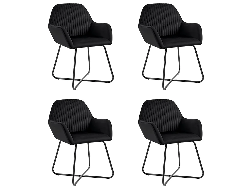 Eetkamerstoelen 4 st fluweel zwart
