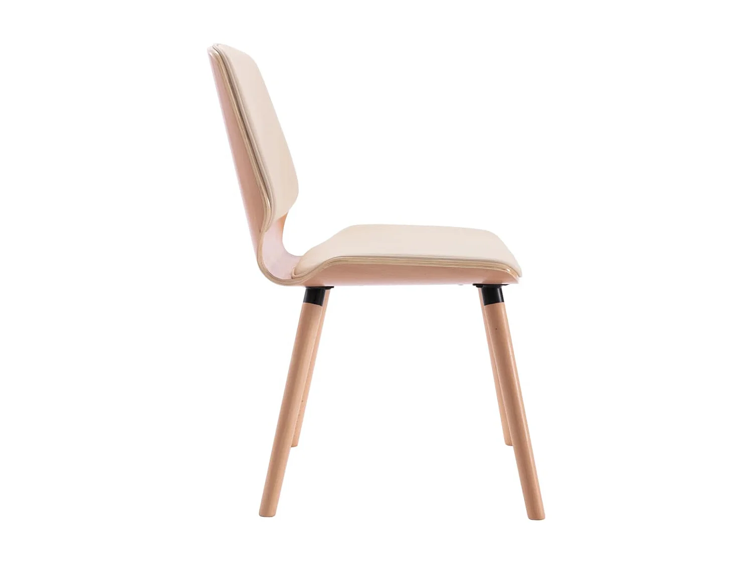 Eetkamerstoelen 4 st kunstleer crèmekleurig