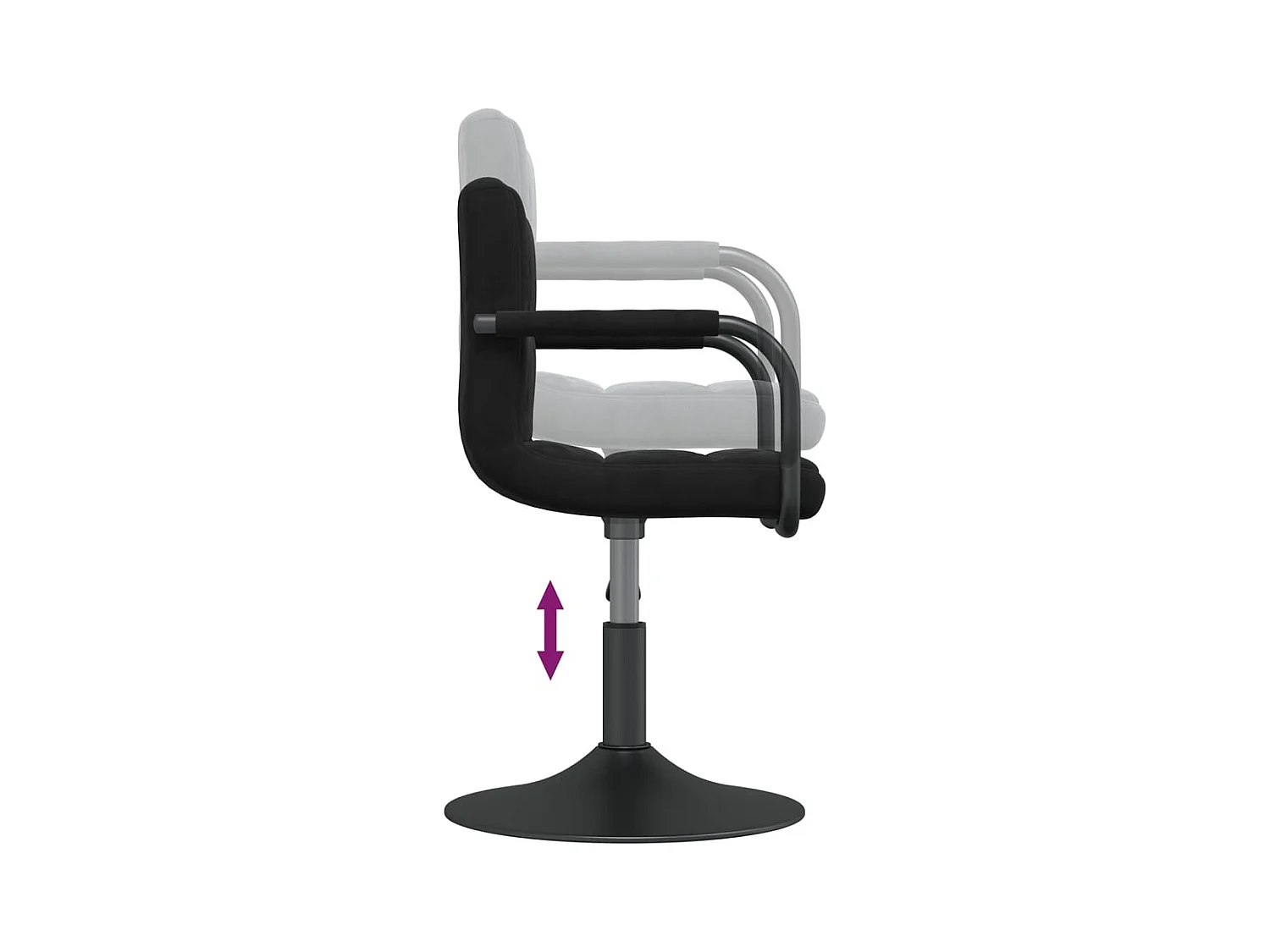 Eetkamerstoelen 6 st draaibaar fluweel zwart