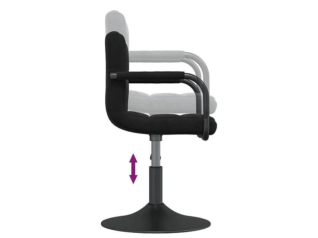 Chaises pivotantes à manger lot de 6 noir velours