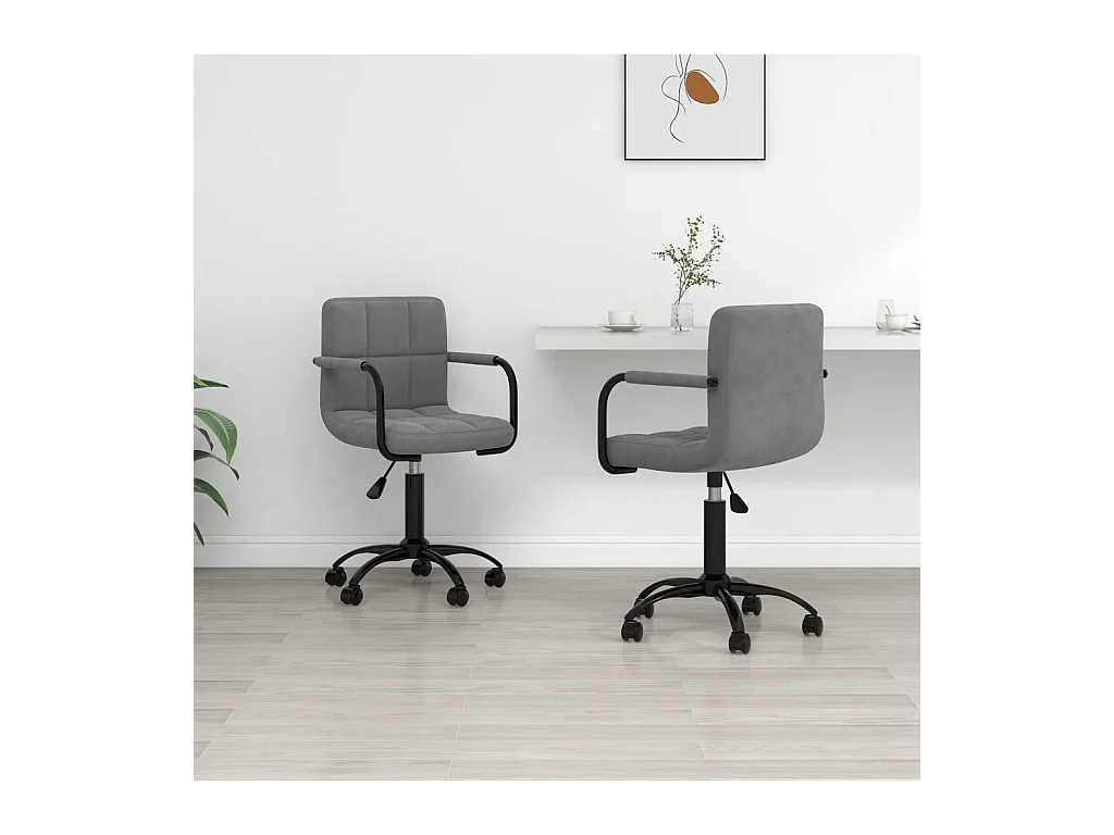 Chaises pivotantes à manger lot de 2 gris foncé velours