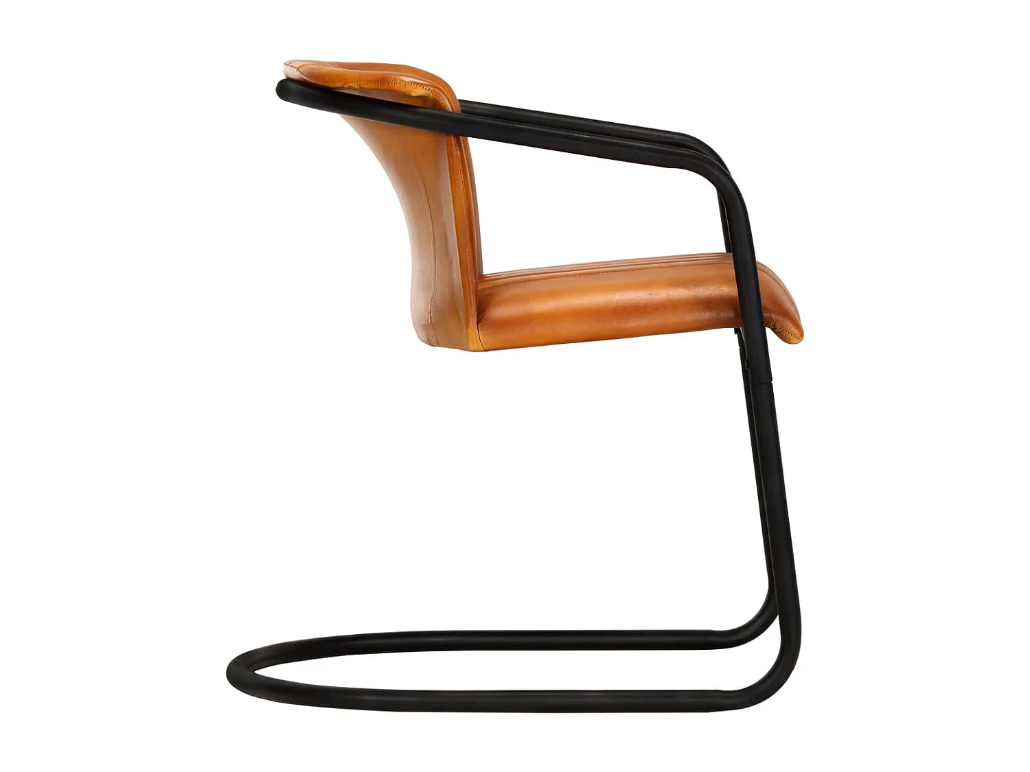 Chaises à manger lot de 2 brun roux cuir véritable