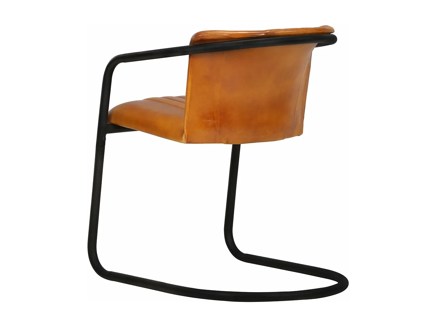 Chaises à manger lot de 2 brun roux cuir véritable