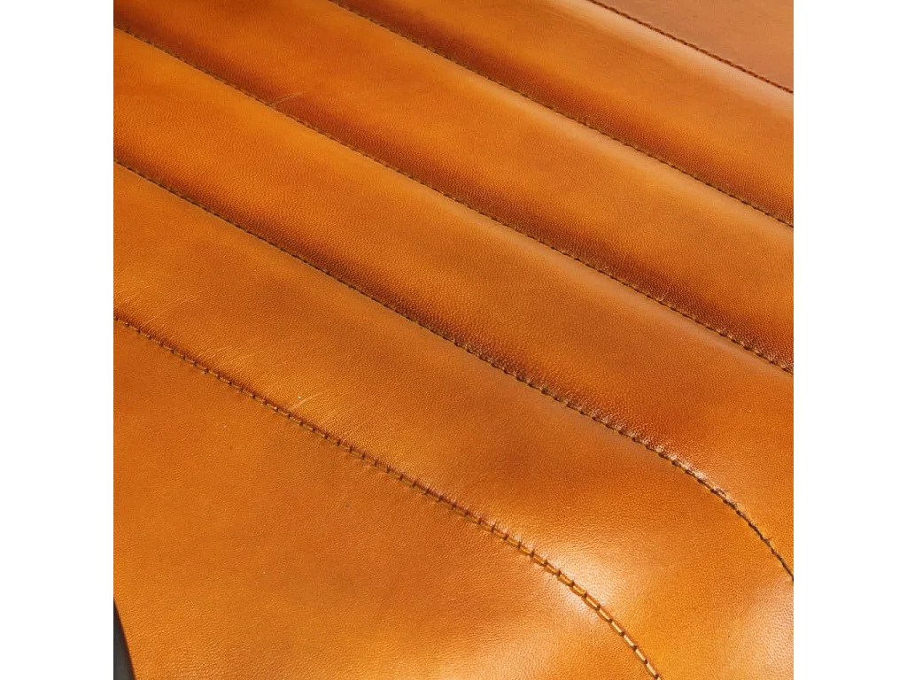 Chaises à manger lot de 2 brun roux cuir véritable