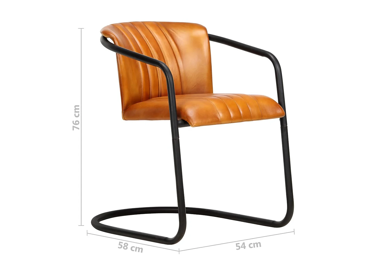 Chaises à manger lot de 2 brun roux cuir véritable