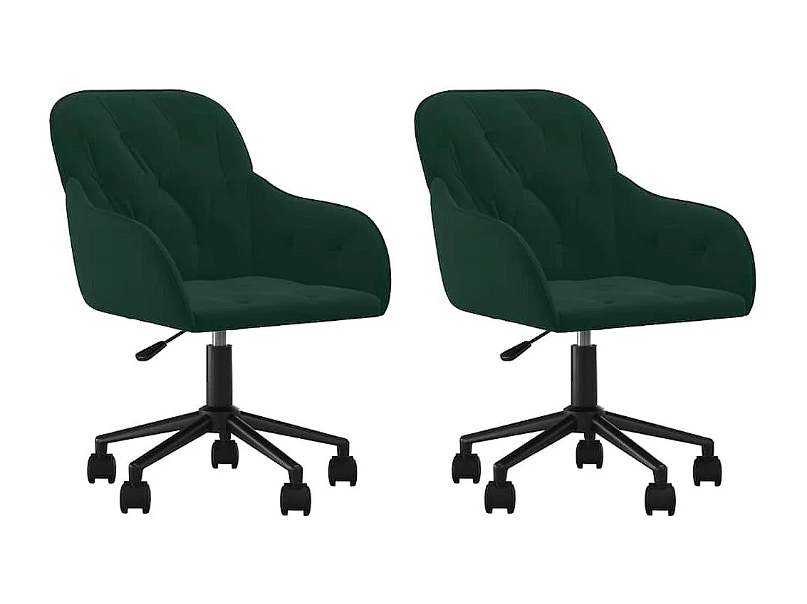 Eetkamerstoelen draaibaar 2 st fluweel donkergroen