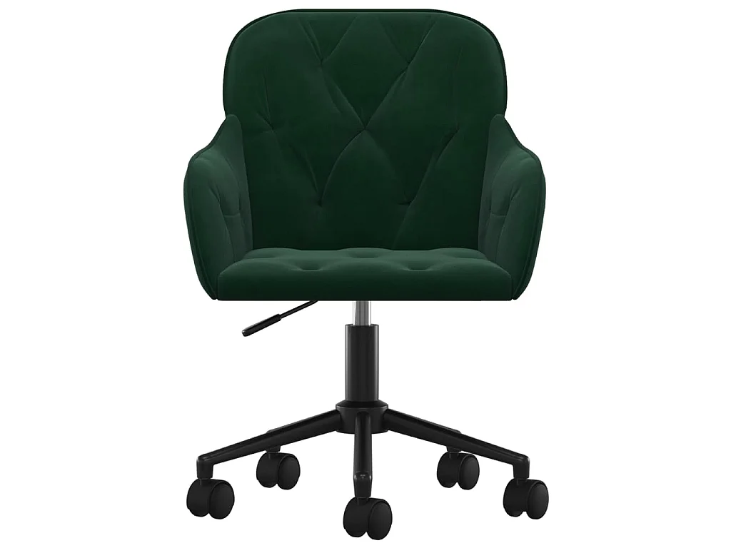 Chaises pivotantes à manger lot de 2 Vert foncé Velours