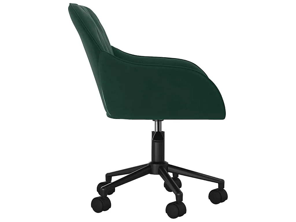 Chaises pivotantes à manger lot de 2 Vert foncé Velours