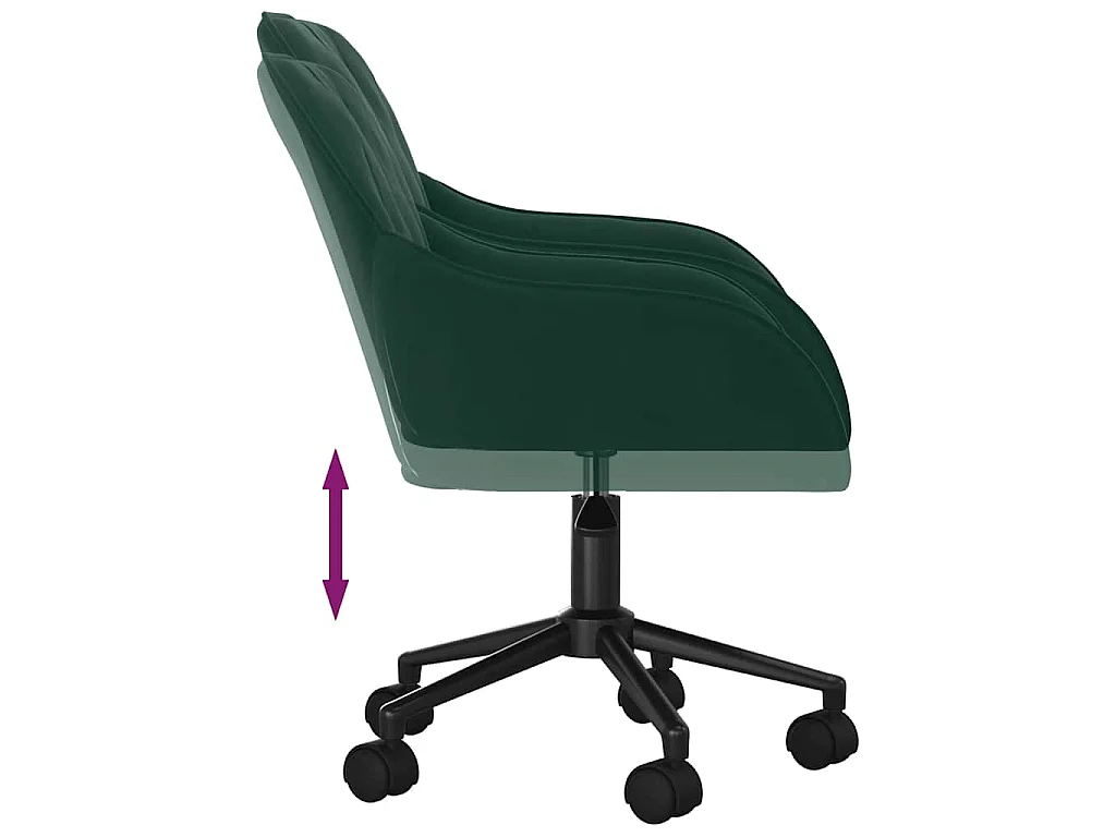 Chaises pivotantes à manger lot de 2 Vert foncé Velours