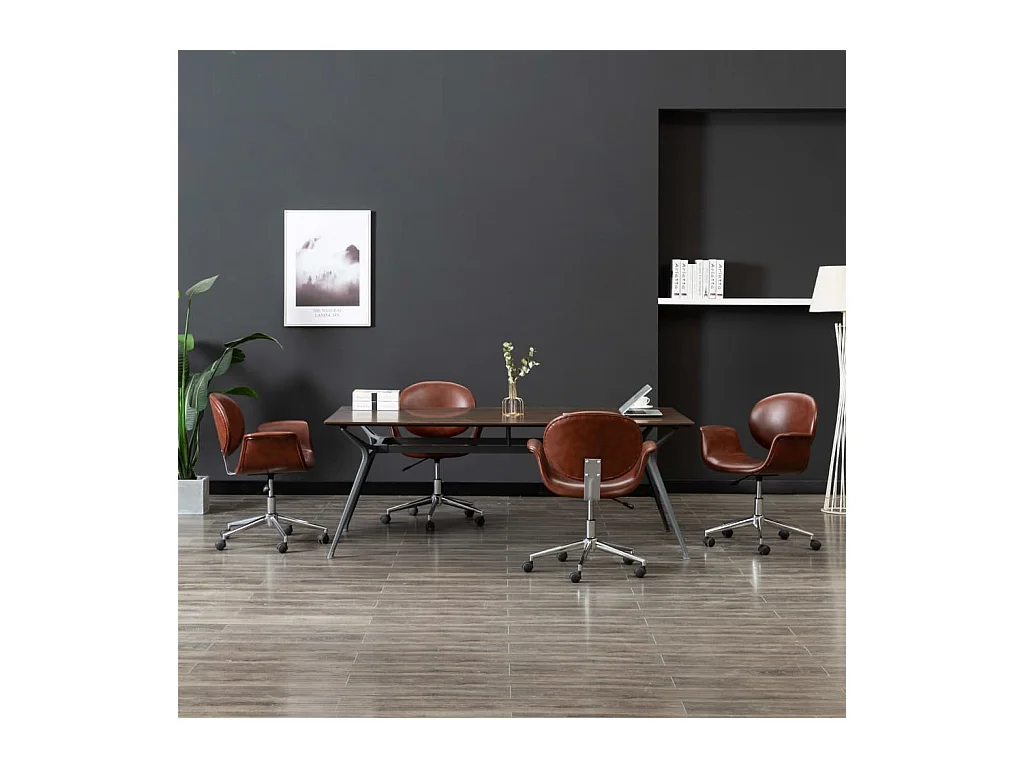 Drehbare Esszimmerstühle 4 Stk. Kunstleder Braun