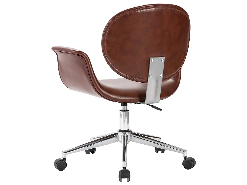 Sillas de comedor giratorias 4 unidades cuero sintético marrón
