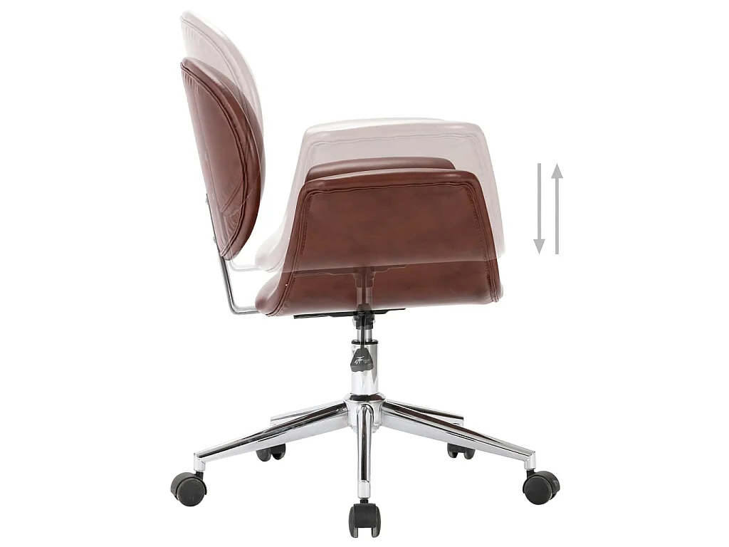 Sillas de comedor giratorias 4 unidades cuero sintético marrón