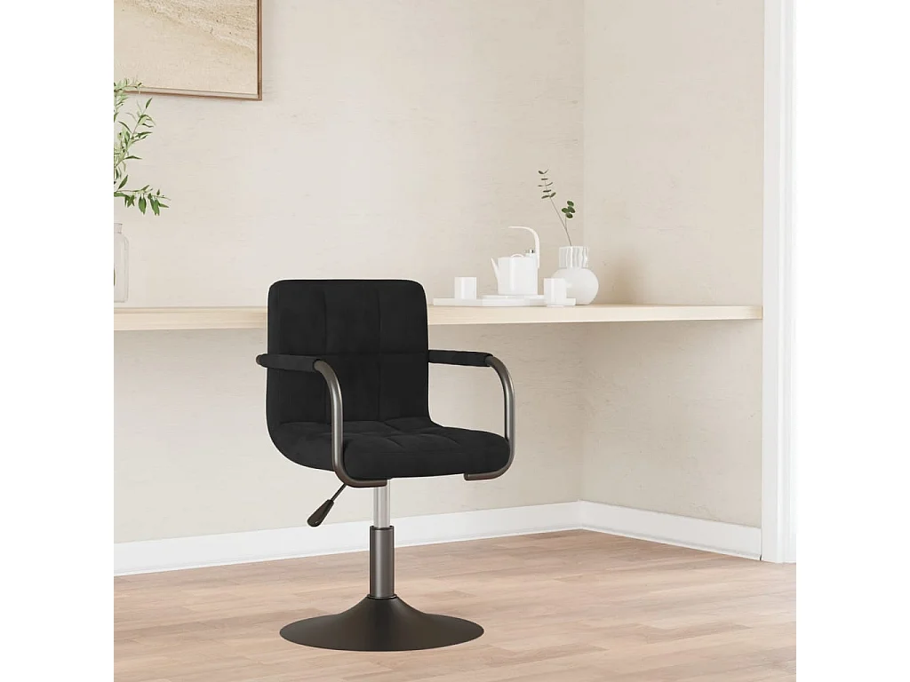Silla de comedor de terciopelo negro