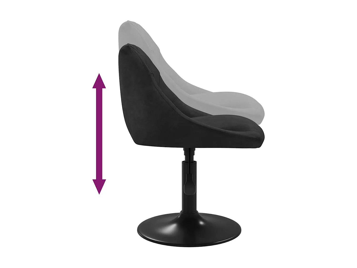 Chaise de salle à manger Noir Velours