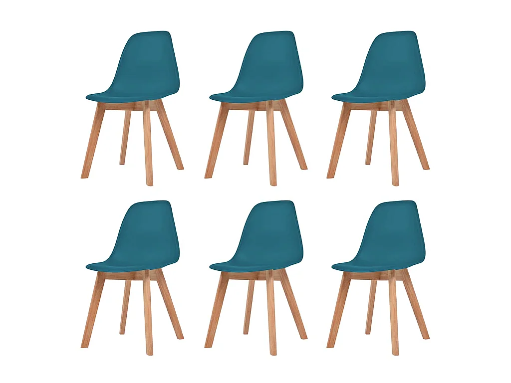 Eetkamerstoelen 6 st kunststof turquoise