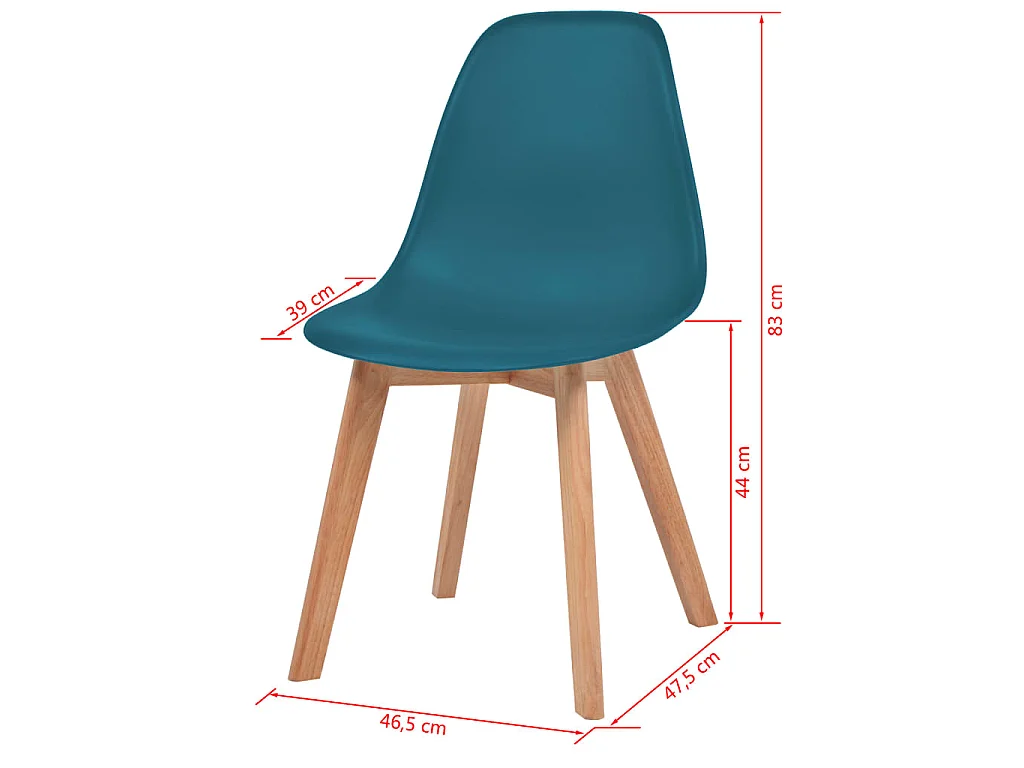 Eetkamerstoelen 6 st kunststof turquoise