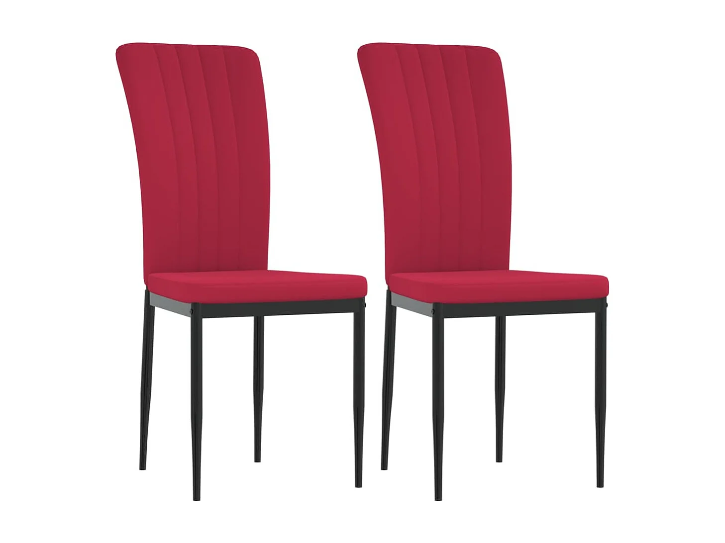 Eetkamerstoelen 2 st fluweel wijnrood