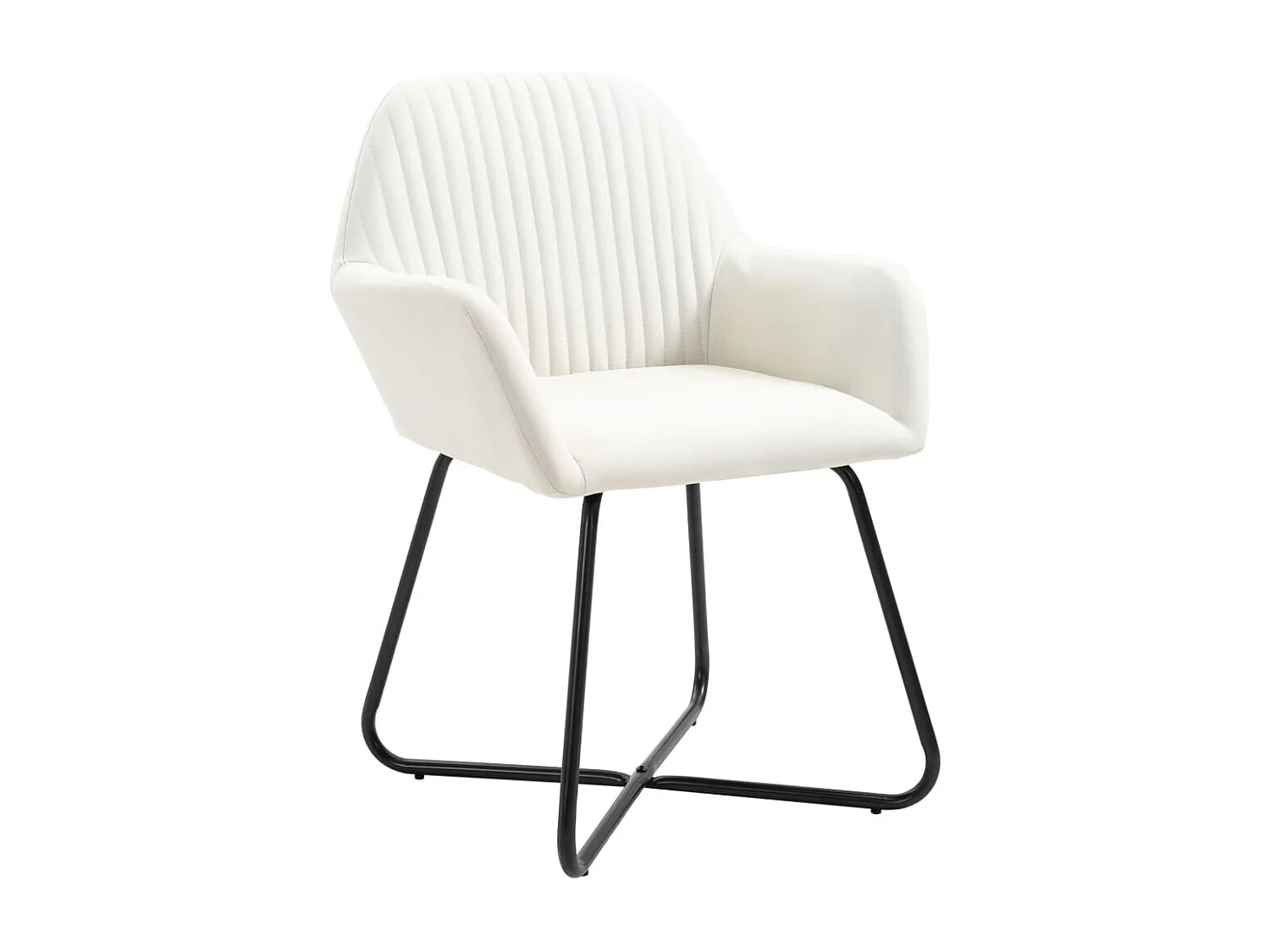 Chaises à manger lot de 4 crème tissu