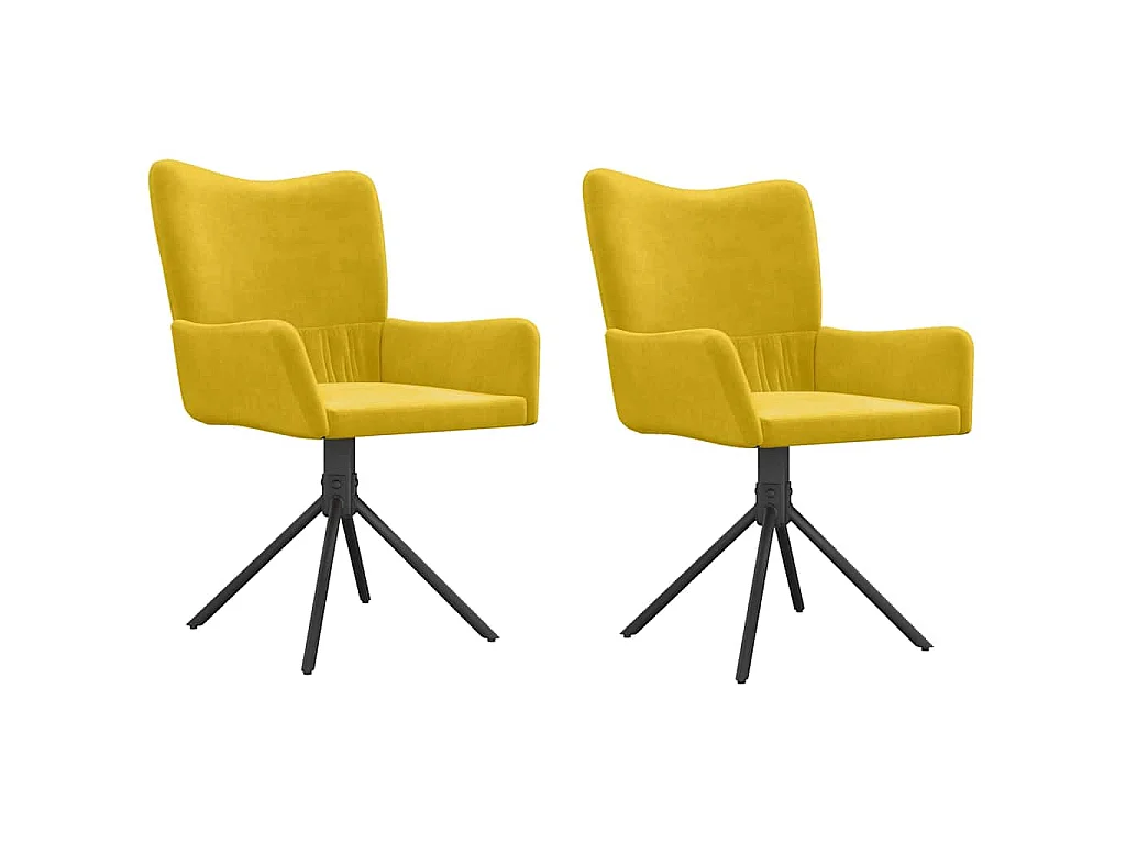 Sillas de comedor giratorias 2 uds terciopelo amarillo