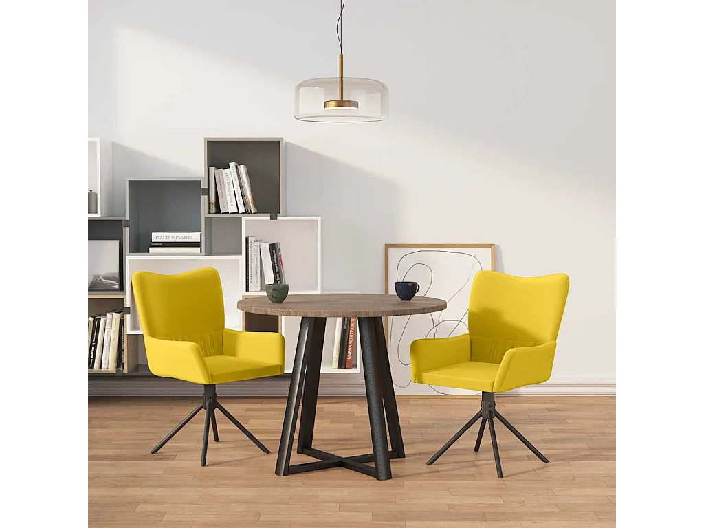 Sillas de comedor giratorias 2 uds terciopelo amarillo