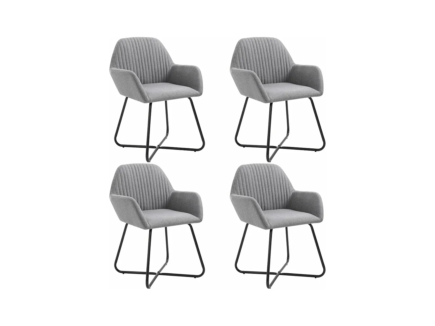 Chaises à manger lot de 4 gris clair tissu