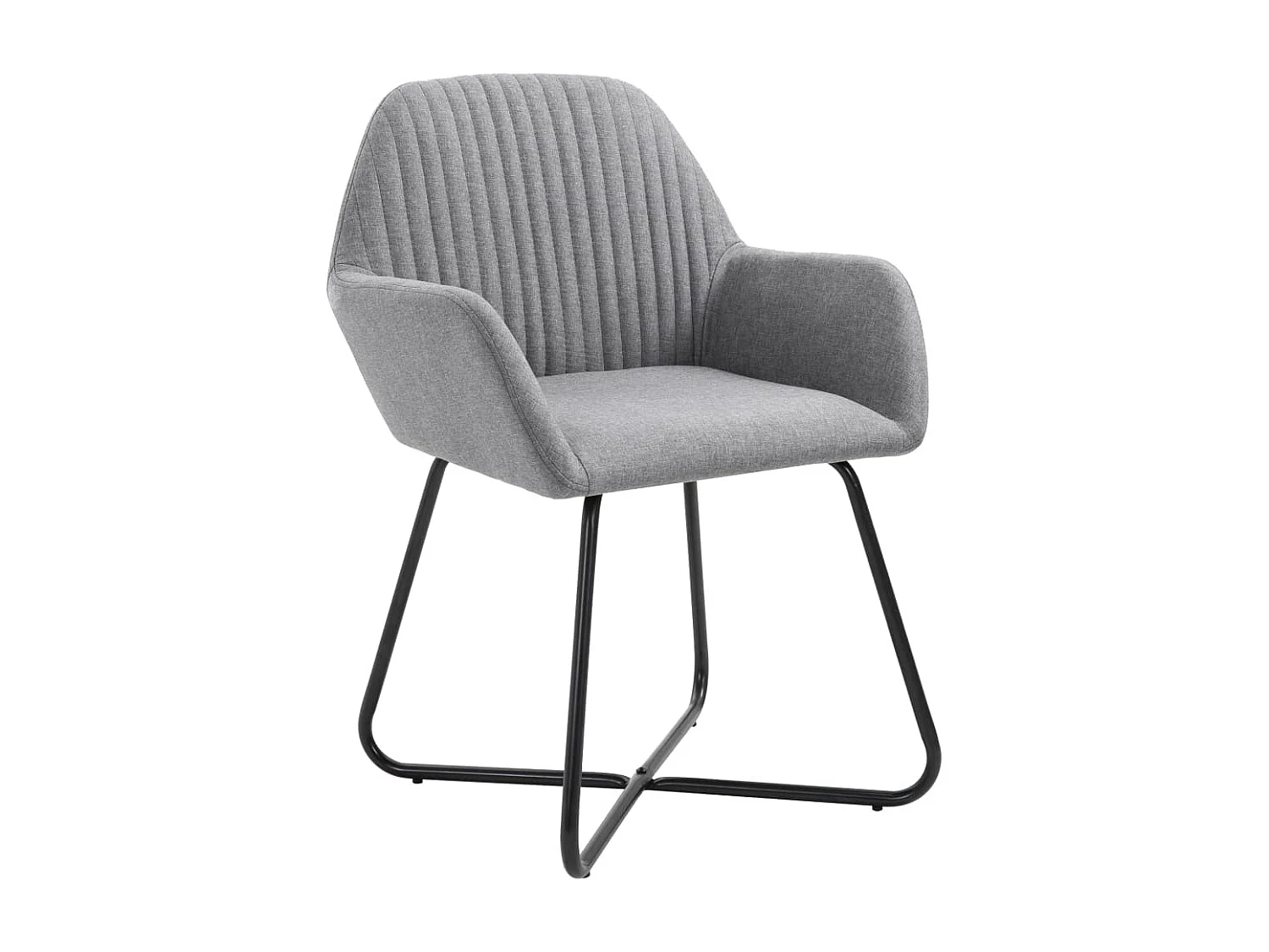 Chaises à manger lot de 4 gris clair tissu