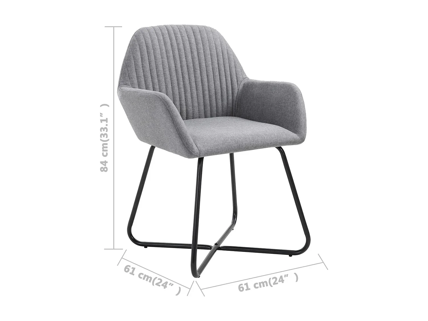 Chaises à manger lot de 4 gris clair tissu