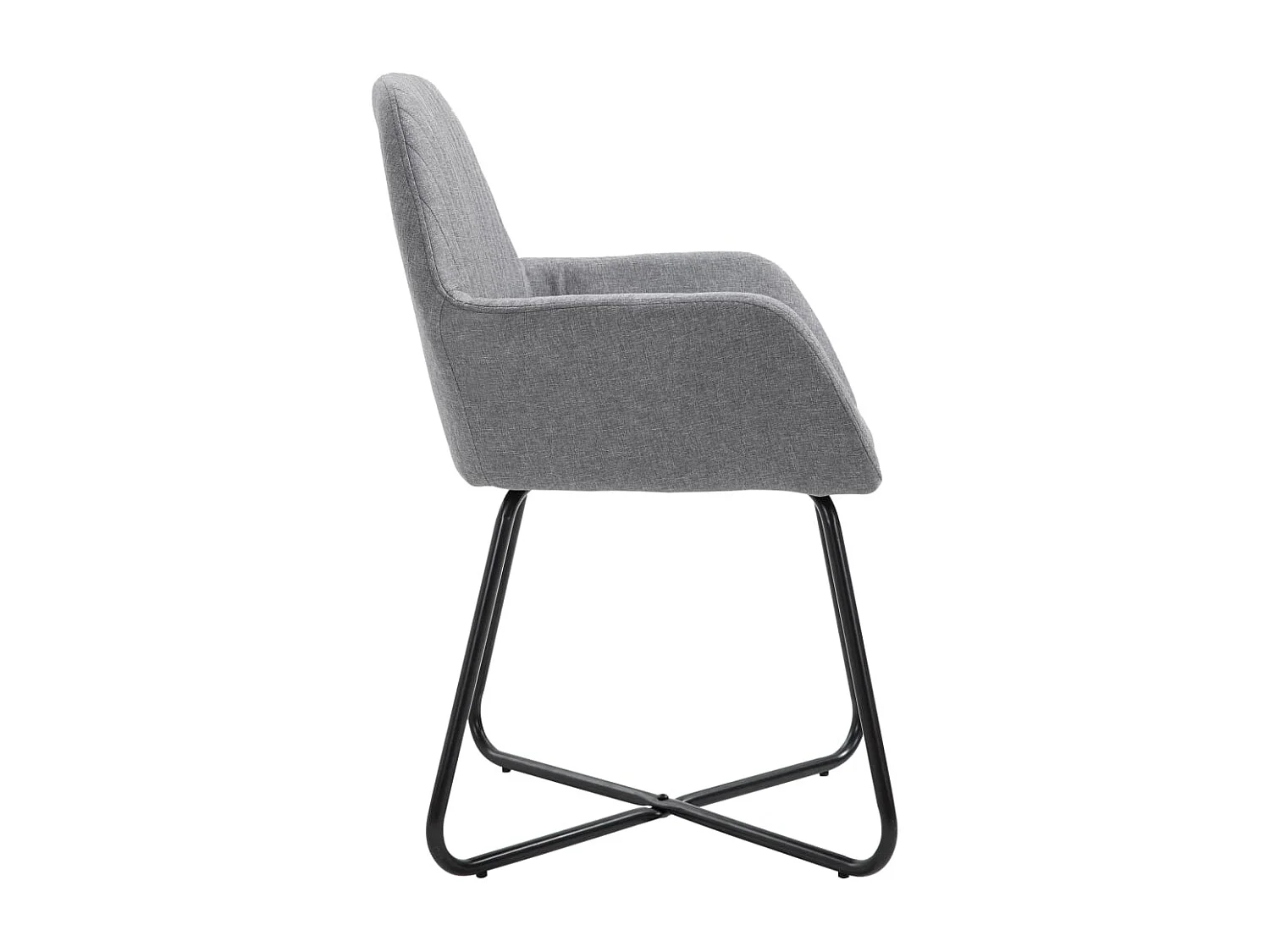 Chaises à manger lot de 4 gris clair tissu