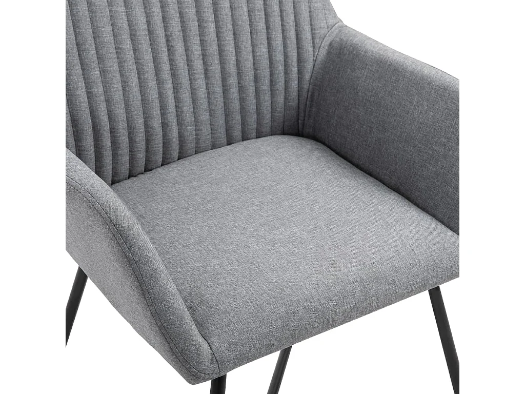 Chaises à manger lot de 4 gris clair tissu