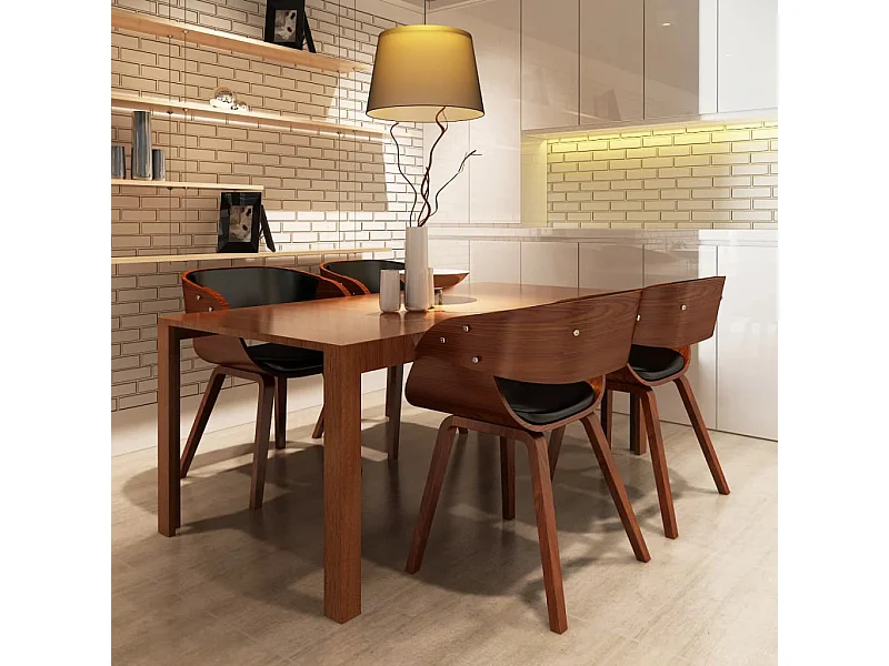 Esszimmerstühle 4 Stk. Braun Bugholz und Kunstleder