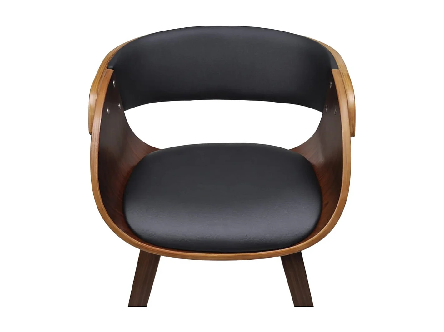 Eetkamerstoelen 4 st gebogen hout en kunstleer bruin