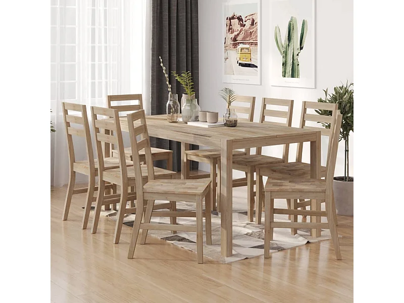 Sillas de comedor 8 unidades madera maciza de acacia