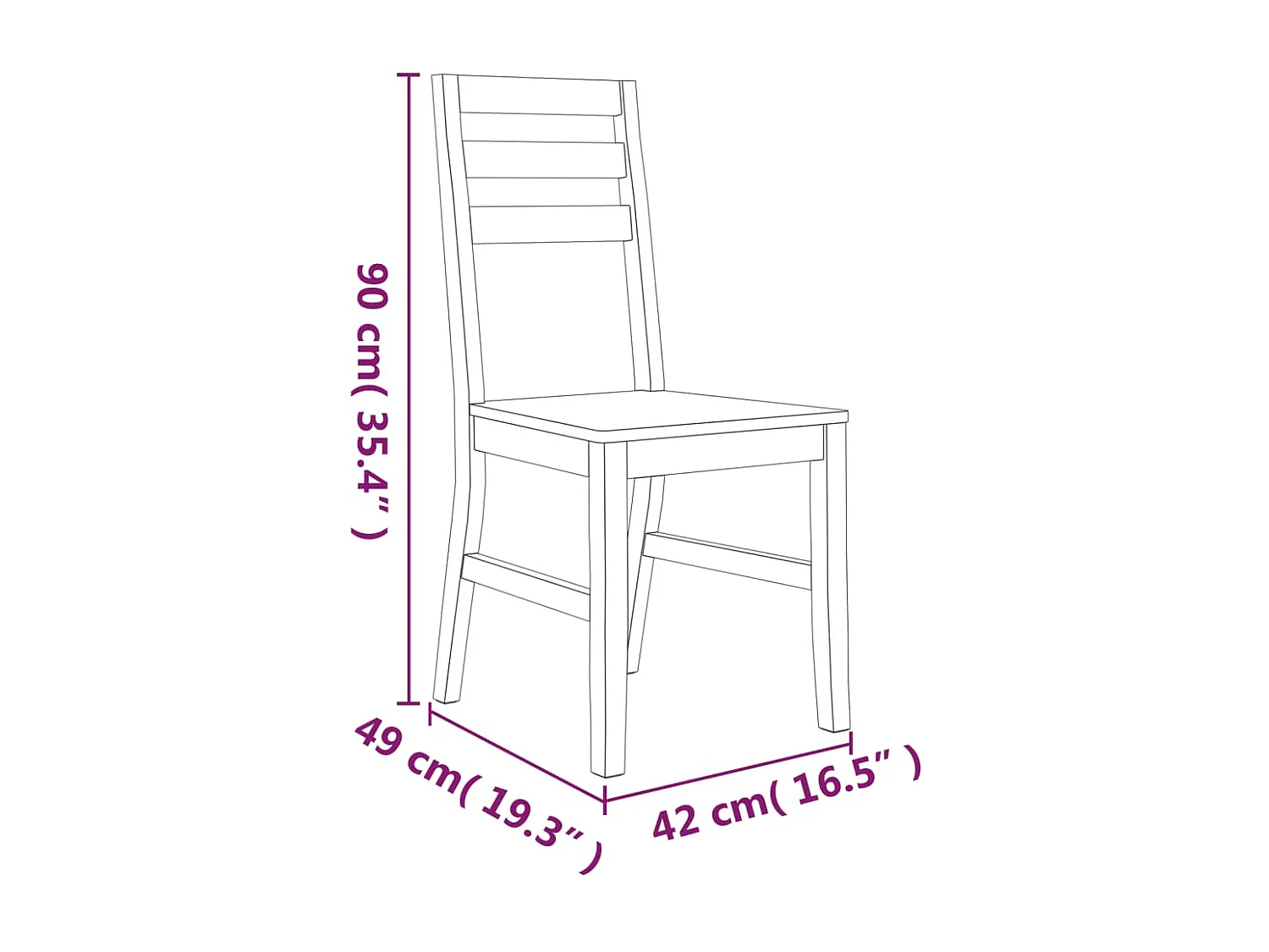 Chaises à manger lot de 8 Bois d'acacia massif