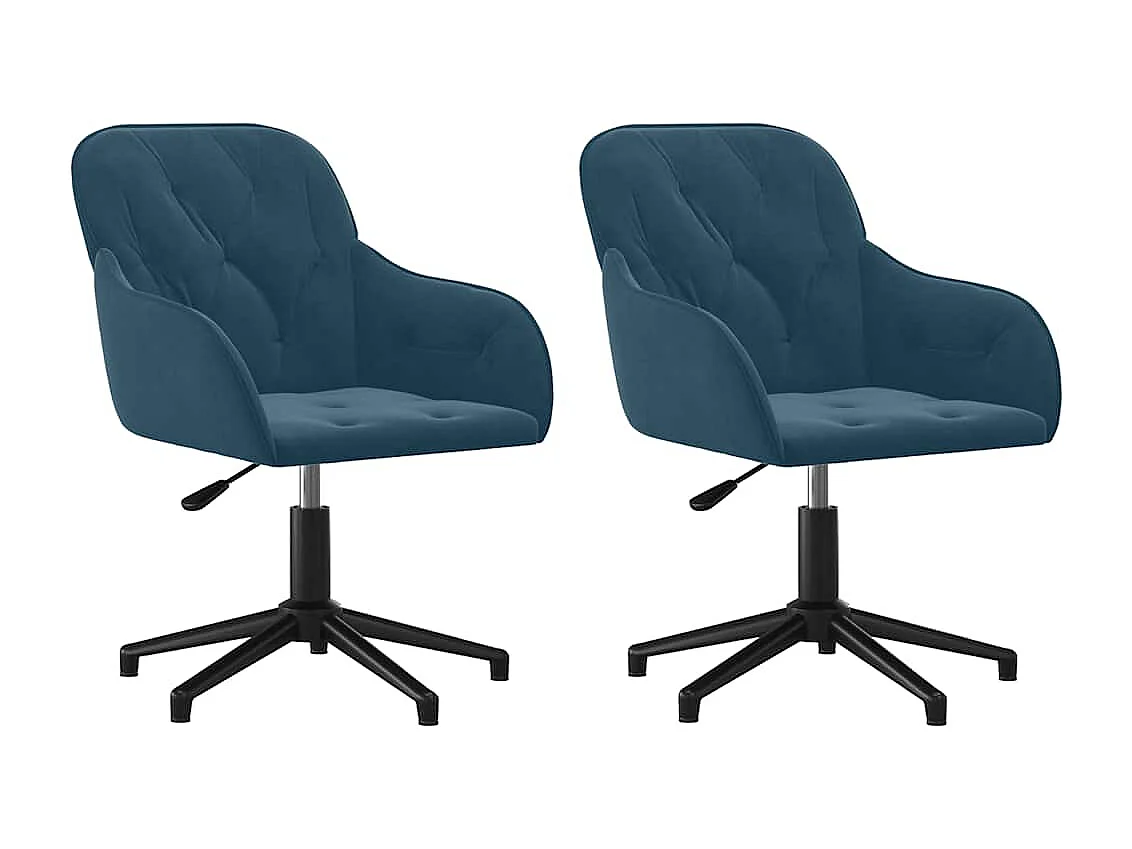 Eetkamerstoelen draaibaar 2 st fluweel blauw